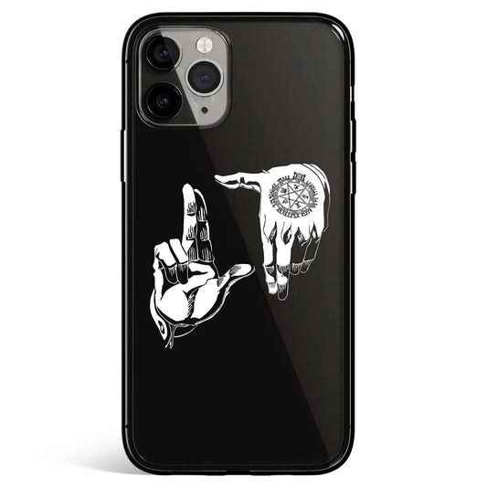 Hellsing Alucard Gesture Tempered Glass Soft Silicone iPhone Case-Phone Case-Monkey Ninja-iPhone 17-Glass Case-Monkey Ninja