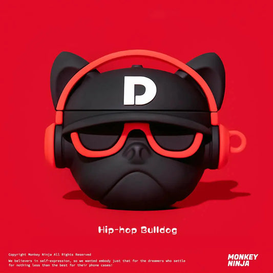 Hip-Hop Bulldog Airpods Case- 2 Colors-Airpods Case-Monkey Ninja-Airpods 1/2-Red-Monkey Ninja