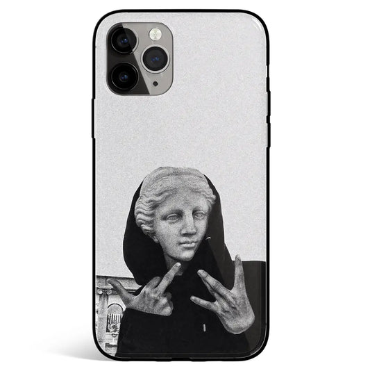 Hip Hop Swag iPhone Tempered Glass Soft Silicone Phone Case-Feature Print Phone Case-Monkey Ninja-iPhone 17-Glass Case-Monkey Ninja