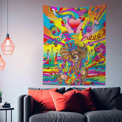 Hippie Musician Tapestry-Taspetry-Wallarts Lab-100cm * 150cm-Monkey Ninja