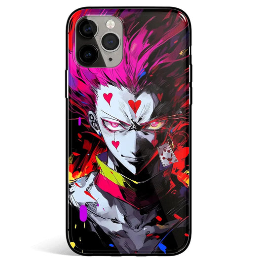 Hunter x Hunter Hisoka Color Portrait Tempered Glass Soft Silicone iPhone Case-Phone Case-Monkey Ninja-iPhone 17-Glass Case-Monkey Ninja