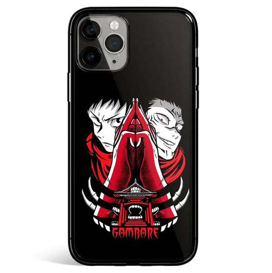 Jujutsu Kaisen Anime Landscape Tempered Glass Soft Silicone iPhone Case-Phone Case-Monkey Ninja-iPhone 17-Glass Case-Monkey Ninja