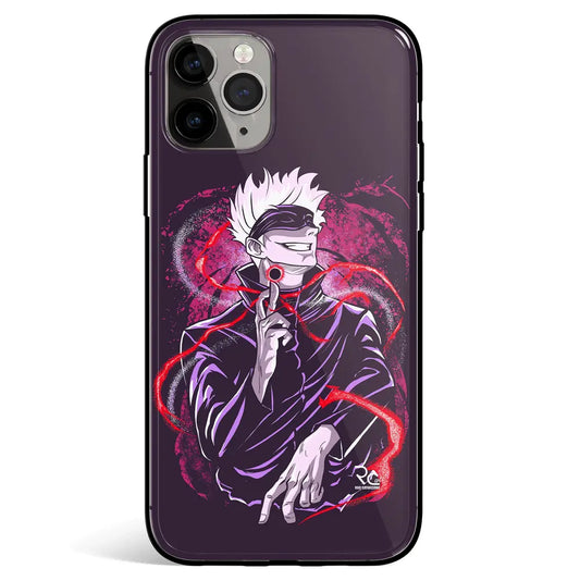 Jujutsu Kaisen Cursed Technique Reversal Tempered Glass Soft Silicone iPhone Case-Phone Case-Monkey Ninja-iPhone 17-Glass Case-Monkey Ninja