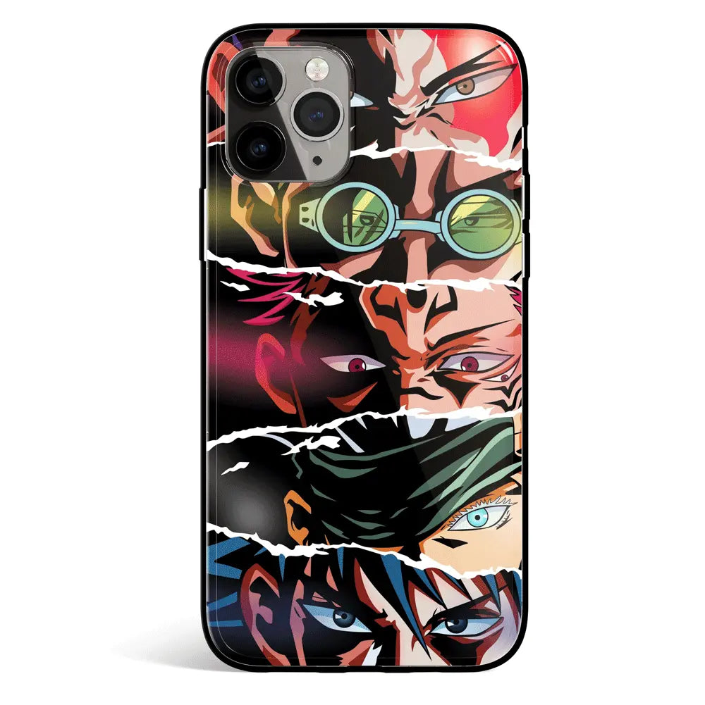 Jujutsu Kaisen Eyes 2 Tempered Glass Soft Silicone iPhone Case-Phone Case-Monkey Ninja-iPhone 17-Glass Case-Monkey Ninja