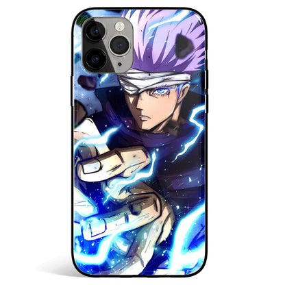 Jujutsu Kaisen Gojo Fanart Tempered Glass Soft Silicone iPhone Case-Phone Case-Monkey Ninja-iPhone 17-Glass Case-Monkey Ninja