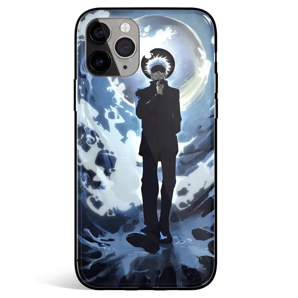 Jujutsu Kaisen Gojo Tempered Glass Soft Silicone iPhone Case-Phone Case-Monkey Ninja-iPhone 17-Glass Case-Monkey Ninja