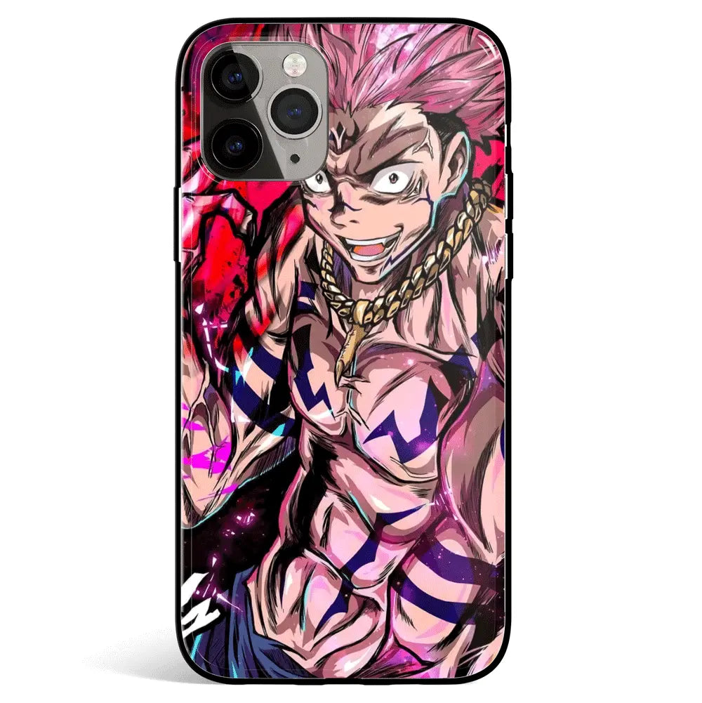 Jujutsu Kaisen Pop Style Fanart Tempered Glass Soft Silicone iPhone Case-Phone Case-Monkey Ninja-iPhone 17-Glass Case-Monkey Ninja