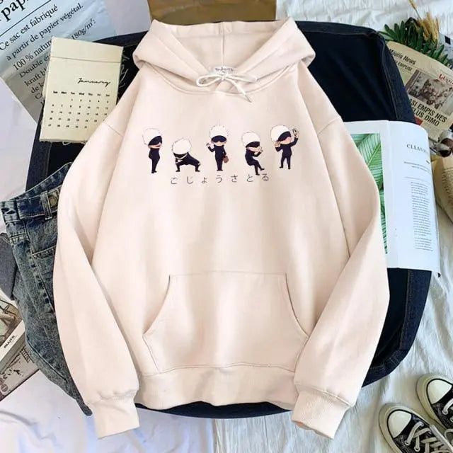 Jujutsu Kaisen Satoru Gojo Hoodie-Clothing-Monkey Ninja-Beige-S-Monkey Ninja