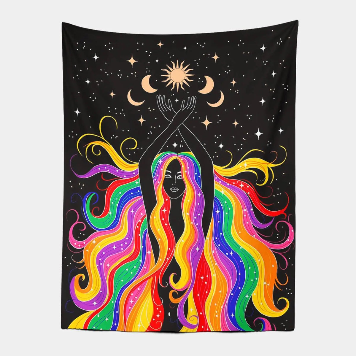 Mermaid Princess Moon Goddess Divination Tapestry-Taspetry-Wallarts Lab-100cm * 150cm-Monkey Ninja