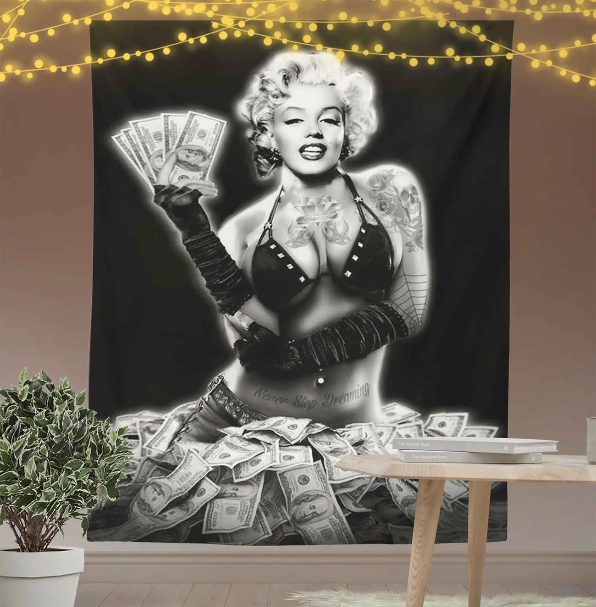 Monroe Hold Money Tapestry-Taspetry-Wallarts Lab-100cm * 150cm-Monkey Ninja