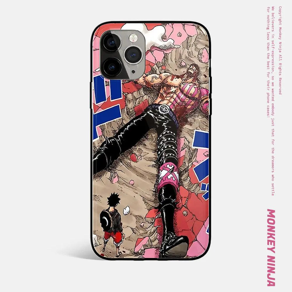 One Piece Anime Luffy Tempered Glass Soft Silicone Phone Case-Phone Case-Monkey Ninja-iPhone 17-Glass Case-Monkey Ninja