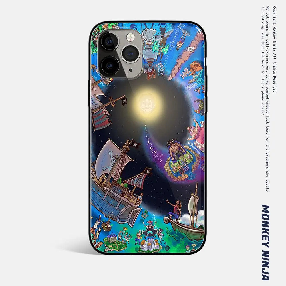 One Piece Anime Tempered Glass Soft Silicone Phone Case-Phone Case-Monkey Ninja-iPhone 17-Glass Case-Monkey Ninja