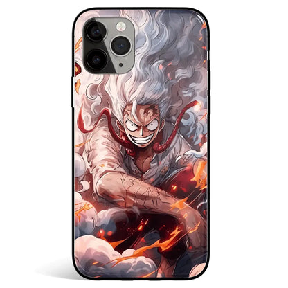 One Piece Gear 5 Awakening Luffy Bage Tempered Glass Soft Silicone iPhone Case-Phone Case-Monkey Ninja-iPhone 17-Glass Case-Monkey Ninja