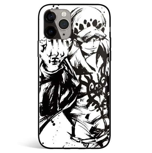 One Piece Ink Painting Law Tempered Glass Soft Silicone iPhone Case-Phone Case-Monkey Ninja-iPhone 17-Glass Case-Monkey Ninja