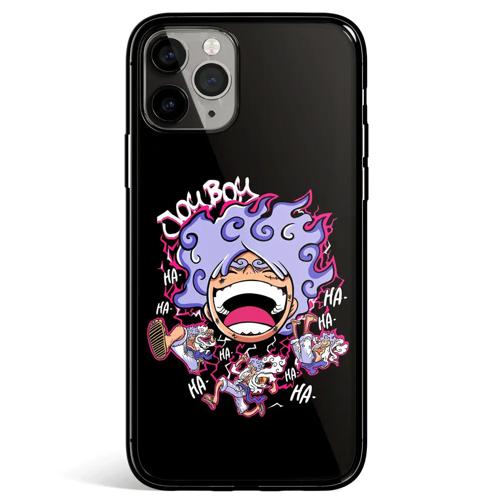 One Piece Laughing Luffy Bage Tempered Glass Soft Silicone iPhone Case-Phone Case-Monkey Ninja-iPhone 17-Glass Case-Monkey Ninja