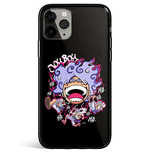 One Piece Laughing Luffy Bage Tempered Glass Soft Silicone iPhone Case-Phone Case-Monkey Ninja-iPhone 17-Glass Case-Monkey Ninja