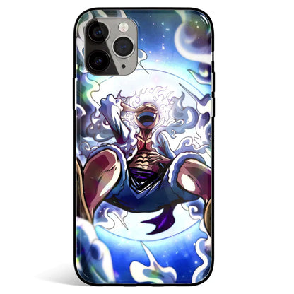 One Piece Laughing Luffy Gear 5 Tempered Glass Soft Silicone iPhone Case-Phone Case-Monkey Ninja-iPhone 17-Glass Case-Monkey Ninja