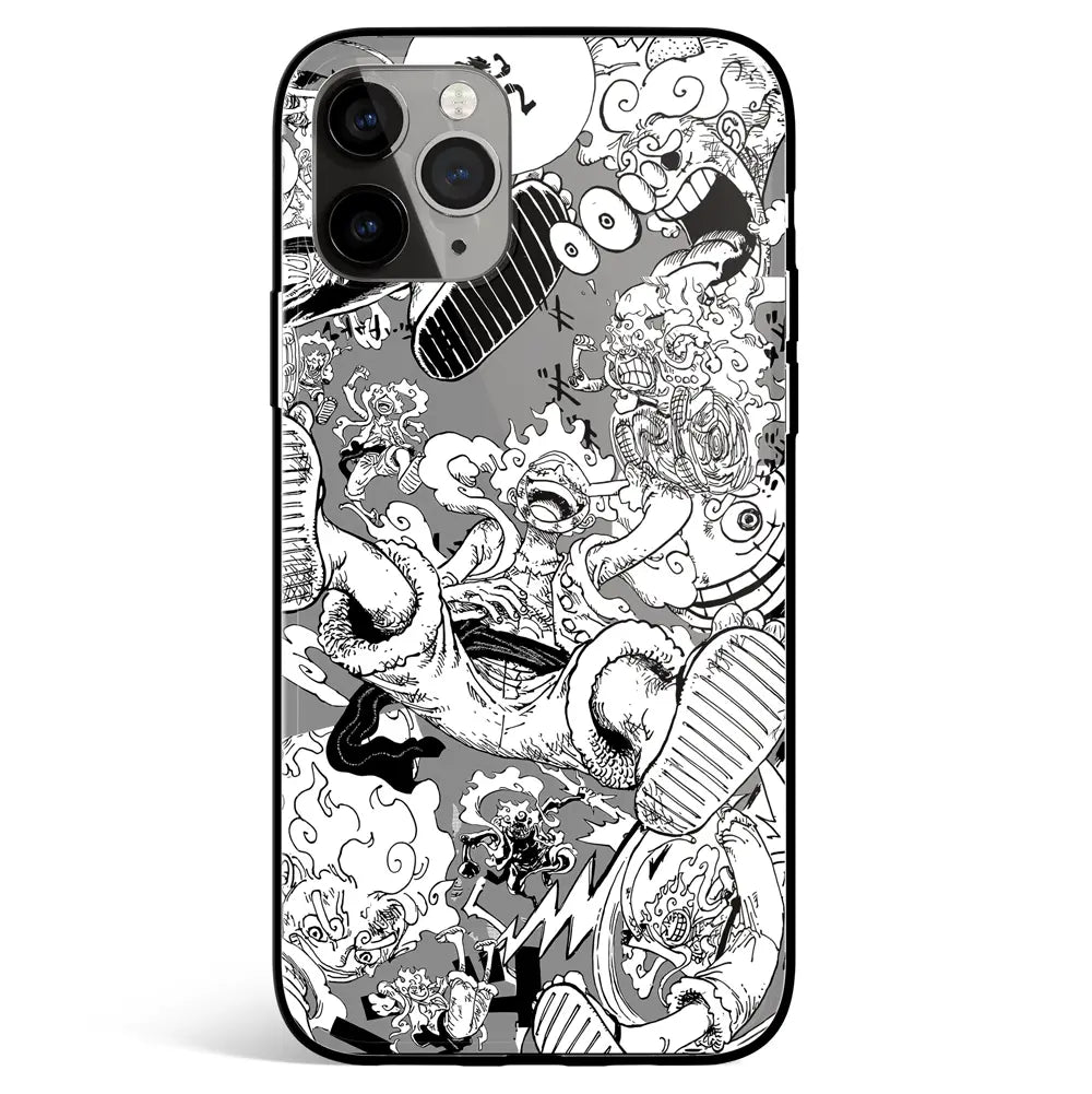 One Piece Luffy Expression Collection Tempered Glass Soft Silicone iPhone Case-Phone Case-Monkey Ninja-iPhone 17-Glass Case-Monkey Ninja