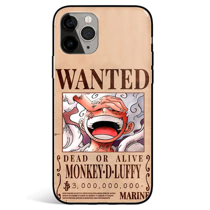 One Piece Luffy Gear 5th Wanted Dead or Alive Tempered Glass Soft Silicone iPhone Case-Phone Case-Monkey Ninja-iPhone 17-Glass Case-Monkey Ninja
