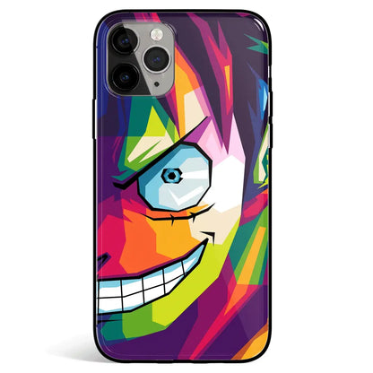 One Piece Luffy Pop Art Tempered Glass Soft Silicone iPhone Case-Phone Case-Monkey Ninja-iPhone 17-Glass Case-Monkey Ninja