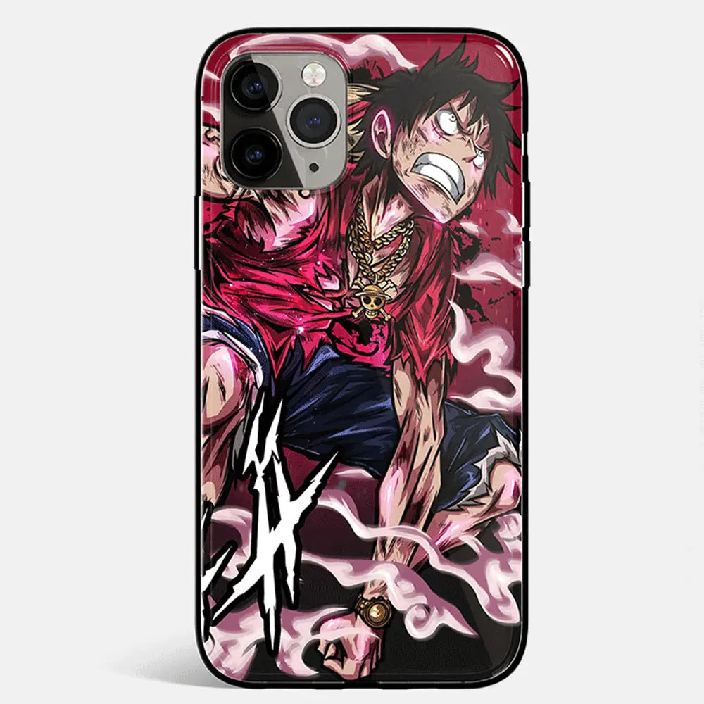 One Piece Luffy Tempered Glass Soft Silicone Phone Case-Phone Case-Monkey Ninja-iPhone 17-Glass Case-Monkey Ninja