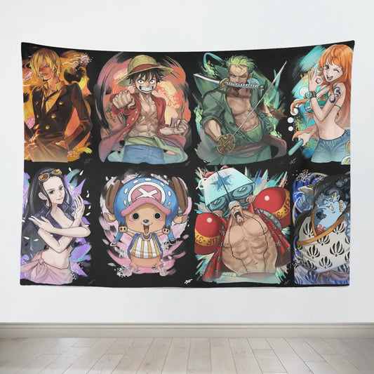 One Piece Mugiwara Colorful Group Picture Tapestry-Taspetry-Monkey Ninja-100cm * 150cm-Monkey Ninja