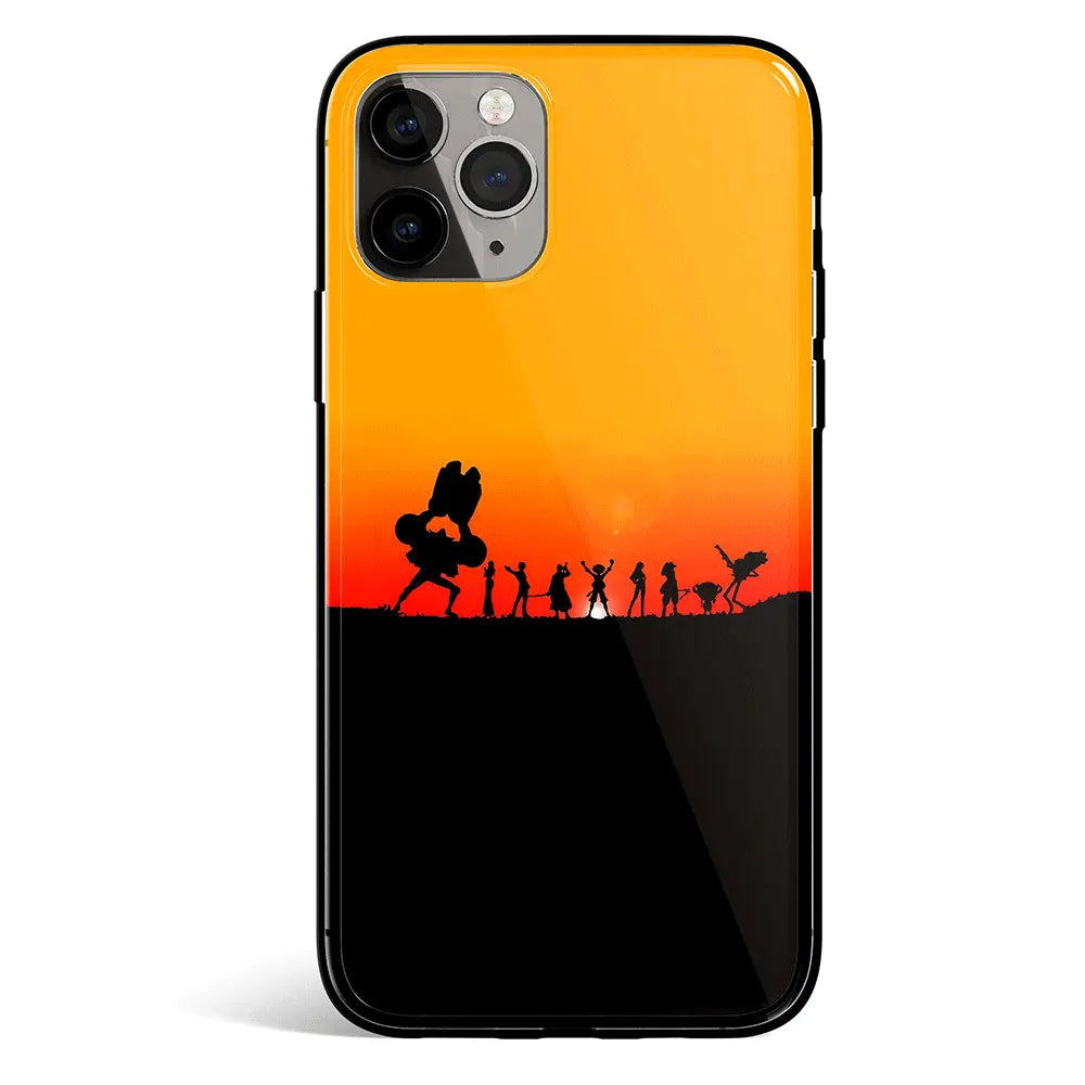 One Piece Mugiwara Crew in Sunset iPhone Case-Phone Case-Monkey Ninja-iPhone 17-Glass Case-Monkey Ninja