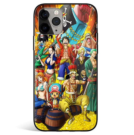 One Piece Mugiwara Great Route Tempered Glass Soft Silicone iPhone Case-Phone Case-Monkey Ninja-iPhone 17-Glass Case-Monkey Ninja