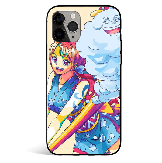 One Piece Nami and Zeus the Thundercloud Tempered Glass Soft Silicone iPhone Case-Phone Case-Monkey Ninja-iPhone 17-Glass Case-Monkey Ninja