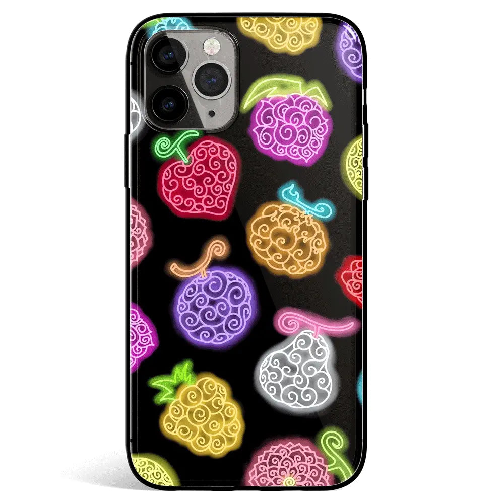 One Piece Neon Devil Fruit Tempered Glass Soft Silicone iPhone Case-Phone Case-Monkey Ninja-iPhone 17-Glass Case-Monkey Ninja