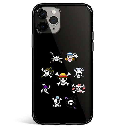 One Piece Pirate Flag Clan Tempered Glass Soft Silicone iPhone Case-Phone Case-Monkey Ninja-iPhone 17-Glass Case-Monkey Ninja
