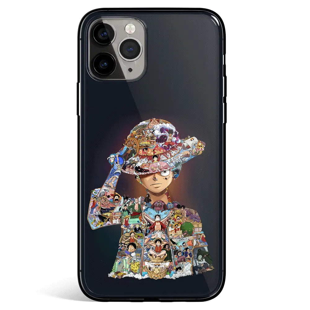One Piece Whole Life of Luffy iPhone Tempered Glass Soft Silicone Phone Case-Phone Case-Monkey Ninja-iPhone 17-Glass Case-Monkey Ninja