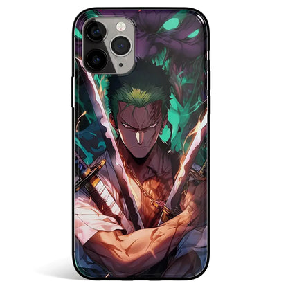 One Piece Zoro Sick Tempered Glass Soft Silicone iPhone Case-Phone Case-Monkey Ninja-iPhone 17-Glass Case-Monkey Ninja