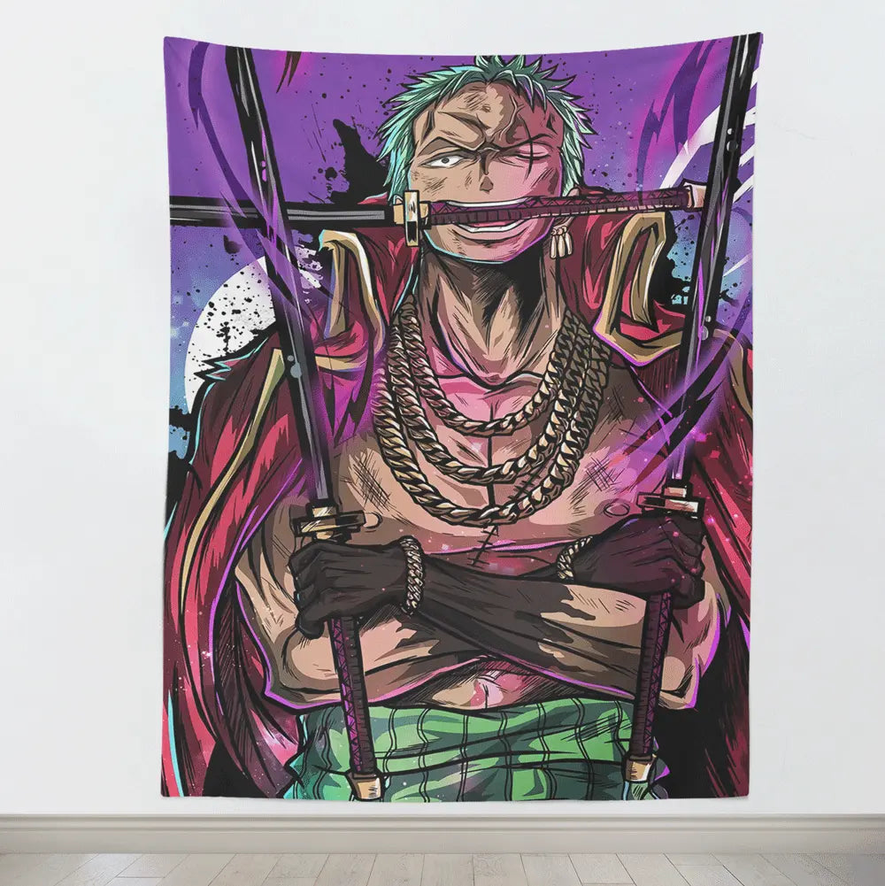 One Piece Zoro Street Sytle Tapestry-Taspetry-Monkey Ninja-100cm * 150cm-Monkey Ninja