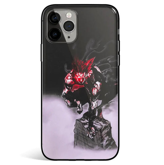 One Punch Man Garou on Rock Tempered Glass Soft Silicone iPhone Case-Phone Case-Monkey Ninja-iPhone 17-Glass Case-Monkey Ninja