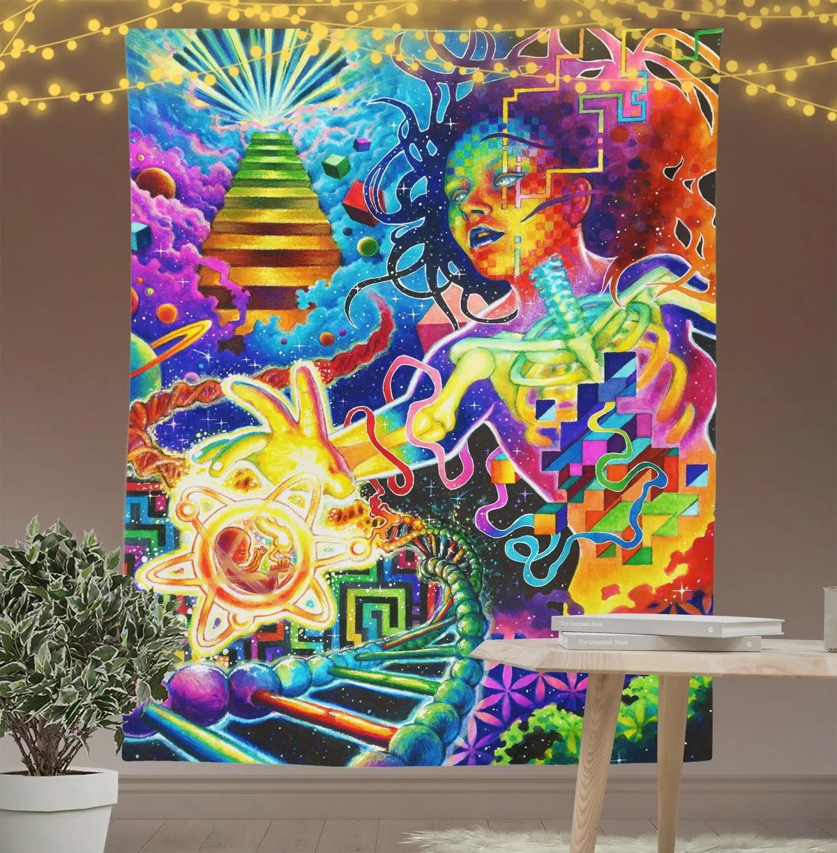 Psychedelic Goddness Tapestry-Taspetry-Wallarts Lab-100cm * 150cm-Monkey Ninja