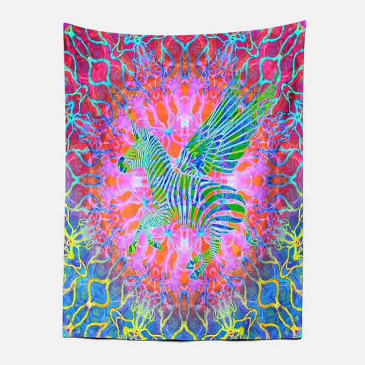 Psychedelic Zebra Tapestry-Taspetry-Wallarts Lab-100cm * 150cm-Monkey Ninja