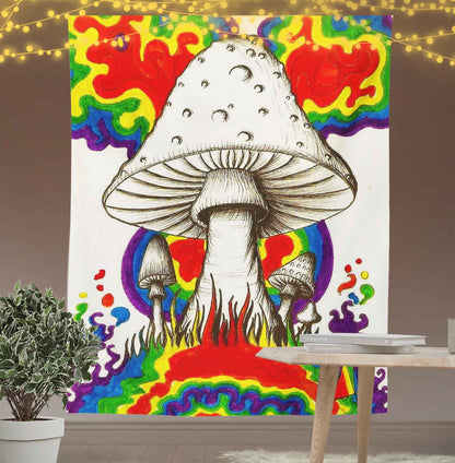 Rainbow Mushroom Tapestry-Taspetry-Wallarts Lab-100cm * 150cm-Monkey Ninja