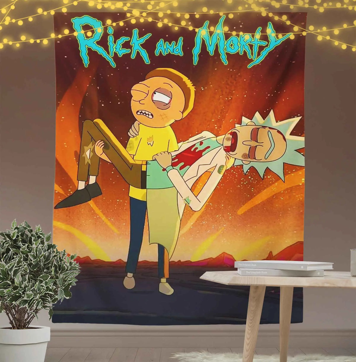 Rick and Morty Funny Anime Tapestry-Taspetry-Wallarts Lab-100cm * 150cm-Monkey Ninja