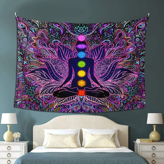 Colorful Trippy Mandala Tapestry