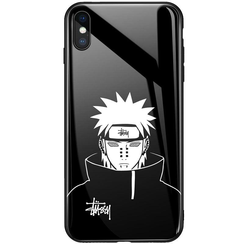Stylish Naruto Kakashi Itachi Tempered Glass iPhone Case