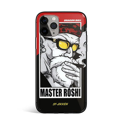 Smoking Master Roshi Tempered Glass Soft Silicone Phone Case-Phone Case-Monkey Ninja-iPhone 17-Glass Case-Monkey Ninja