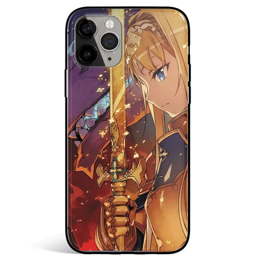 Sword Art Online Alice Zuberg Tempered Glass Soft Silicone iPhone Case-Phone Case-Monkey Ninja-iPhone 17-Glass Case-Monkey Ninja