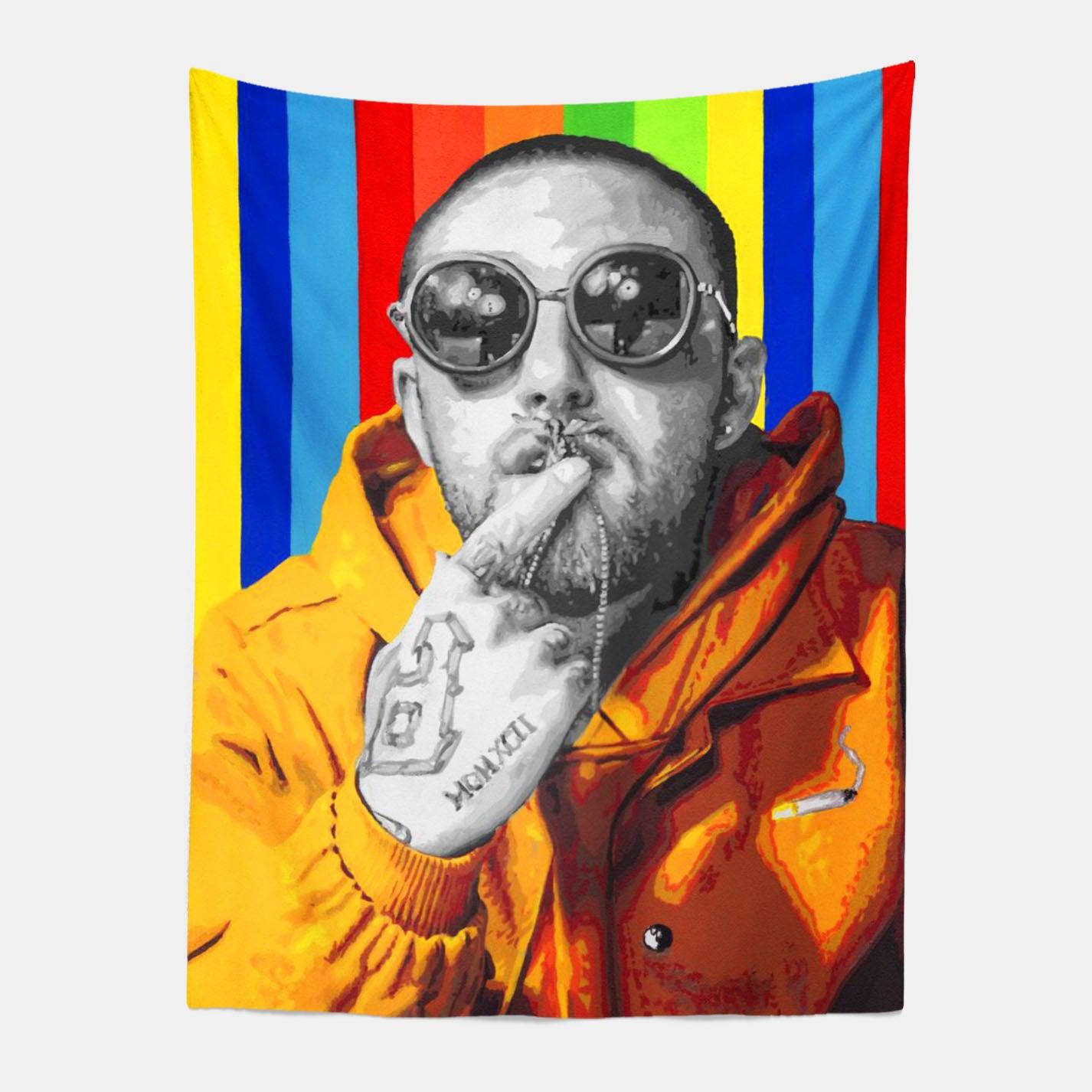Mac Miller Rapper Tapestry Wall Art Hanging-Taspetry-Wallarts Lab-100cm * 150cm-Monkey Ninja