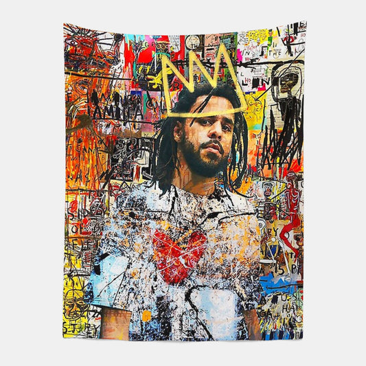 J Cole Dreamville Rapper Tapestry-Taspetry-Wallarts Lab-100cm * 150cm-Monkey Ninja