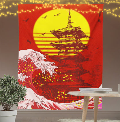 Chinese Japanese Ukiyoe Style Tapestry