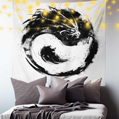 Chinese Japanese Style Yin-Yang Tapestry-Taspetry-Wallarts Lab-150cm * 150cm-Monkey Ninja