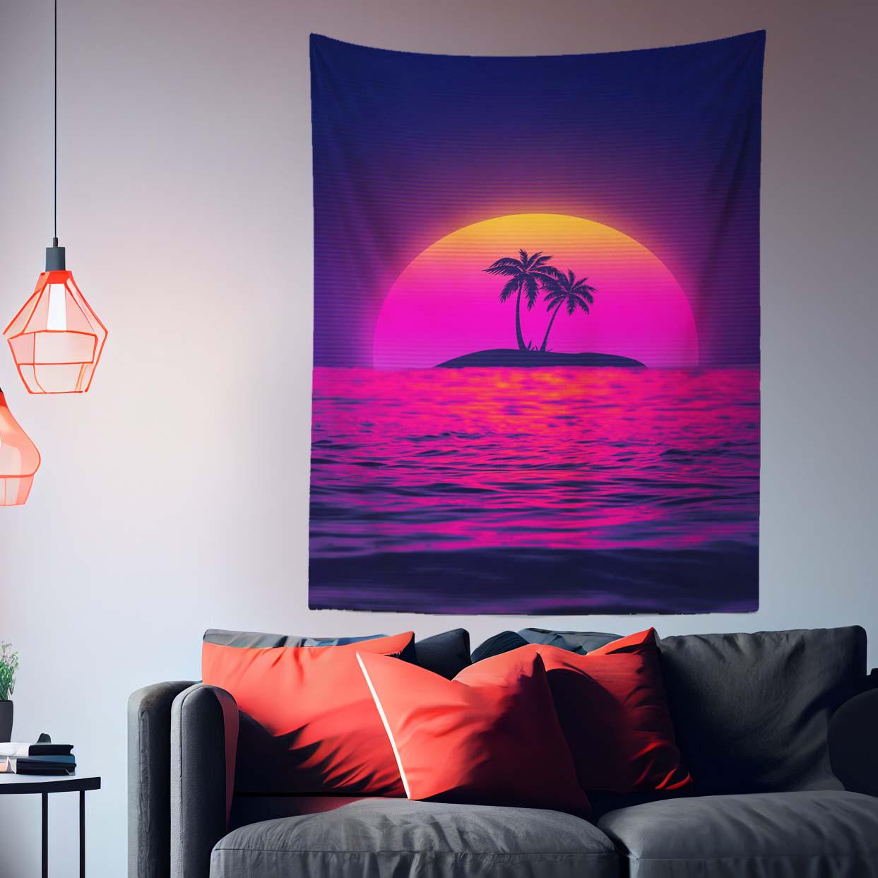 Island Beach Sunset Tapestry-Taspetry-Wallarts Lab-100cm * 150cm-Monkey Ninja