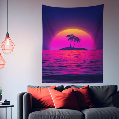 Island Beach Sunset Tapestry-Taspetry-Wallarts Lab-100cm * 150cm-Monkey Ninja