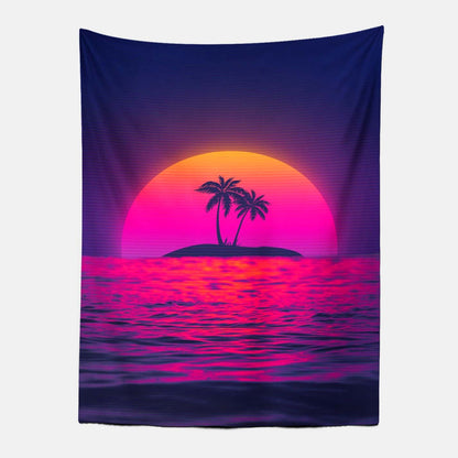 Island Beach Sunset Tapestry-Taspetry-Wallarts Lab-100cm * 150cm-Monkey Ninja